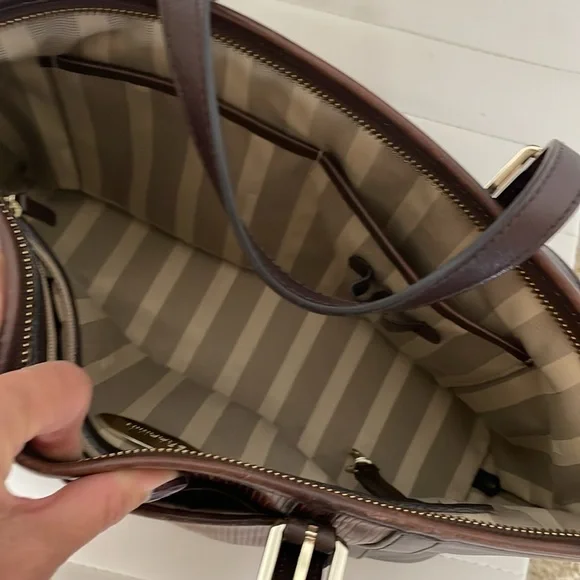 Brahmin brown wood print adjustable strap bag - Picture 7 of 14